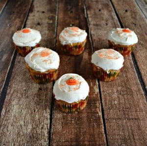 I'm loving these festive Pumpkin Butterscotch Cupcakes with Caramel Frosting