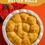 Pin Image: A pie pan filled with dinner rolls.