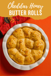 Pin Image: A pie pan filled with dinner rolls.