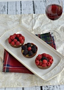 Chocolate Cups with Cinnamon Pastry Cream and Berries
