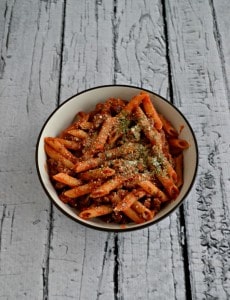 One pot Penne with Meat Sauce is ready in 20 minutes!