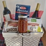 Everything you need to make a delicious meal put in a basket for a hostess!