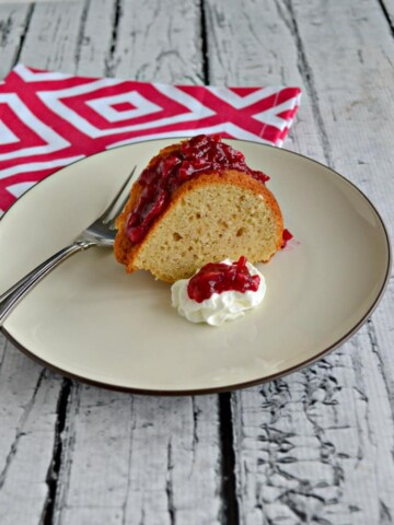 Delicious Spice Bundt Cake topped with Cranberry Nut Relish