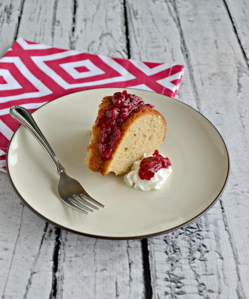 Spice Cake with a sweet and tart cranberry nut sauce