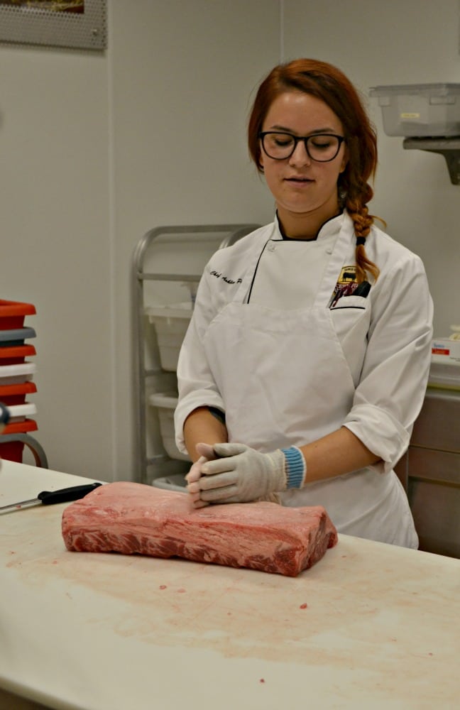 Chef Ashley shows us how to trim the beef