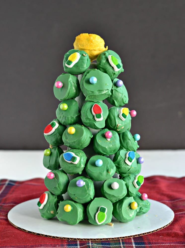 Make a fun and edible Christmas Tree Centerpiece using OREO Cookie Balls