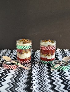 Cherry Pie Parfaits in decorated mason jars are a great way to give the gift of pie
