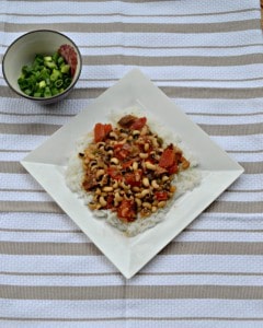 Hoppin' John is a black eyed pea dish that gives luck in the new year
