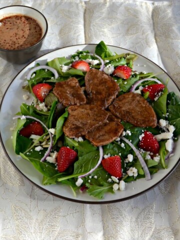 Balsmic Pork and Strawberry Salad with Goat Cheese