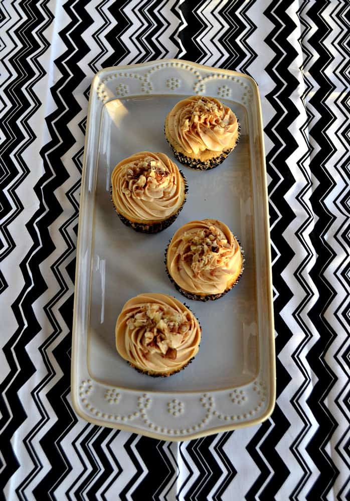 Make these flavorful Spiced Walnut Cupcakes with Caramel Frosting