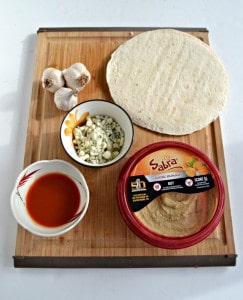 Using Sabra Original Hummus make your own buffalo hummus with Homemade Tortilla Chips
