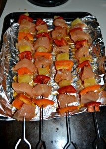 Skewer up some pineapple and chicken for Kabobs tonight!