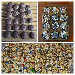 Make these awesome Movie Theater Cupcakes with chocolate cupcakes and popcorn balls!