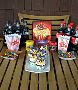 Everything you need for a Movie Night including my own special recipe for Movie Theater Cupcakes!