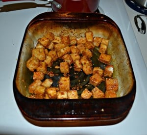 I love a crispy baked Honey Sriracha Tofu for dinner!
