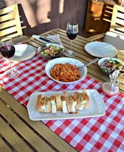 Mangia this Italian way with pasta, Easy, Cheesy Pull Apart Bread, wine, and a winter salad with homemade dressing