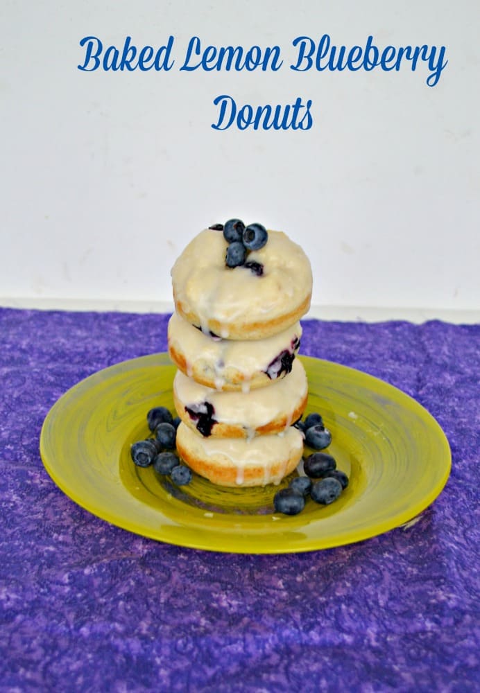 You'll want the whole stack of these fresh Lemon Blueberry Baked Donuts