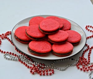 Valentine's Day Cookie Sandwiches filled with Chocolate