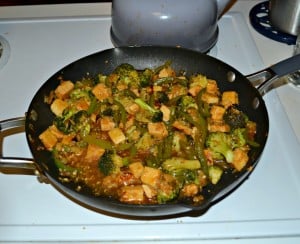 Sweet and Sour Tofu with peppers and broccoli is a vegan delight
