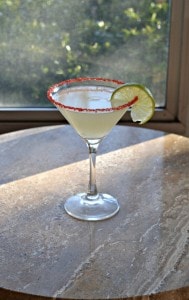 Enjoy a refreshing Cherry Lime Martini
