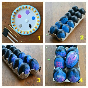 Just a few steps turn eggs into Galaxy Easter eggs!