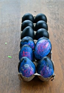 A few swirls of paint turn eggs into fun Galaxy Easter Eggs