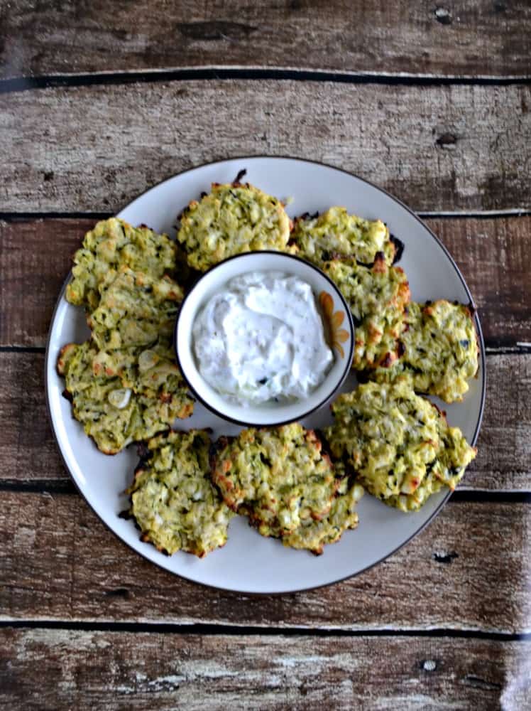 Love these baked Greek Zucchini Fritter with Tzatziki Sauce