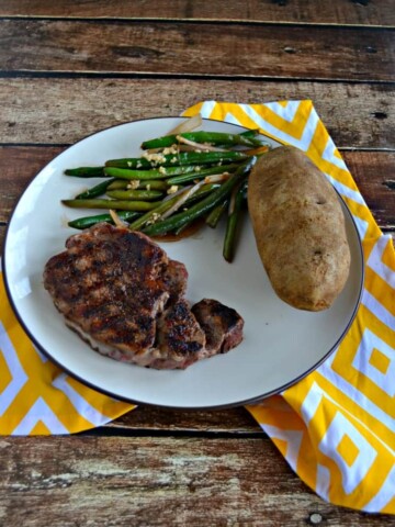 Enjoy a delicious Grilled Peppercorn Crusted Filet Mignon with gorgeous diamond grill marks!