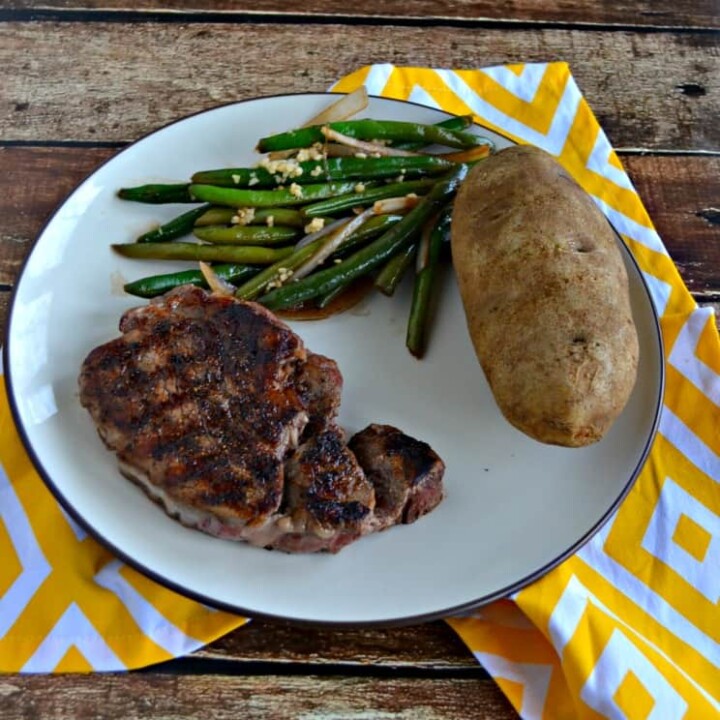 Enjoy a delicious Grilled Peppercorn Crusted Filet Mignon with gorgeous diamond grill marks!