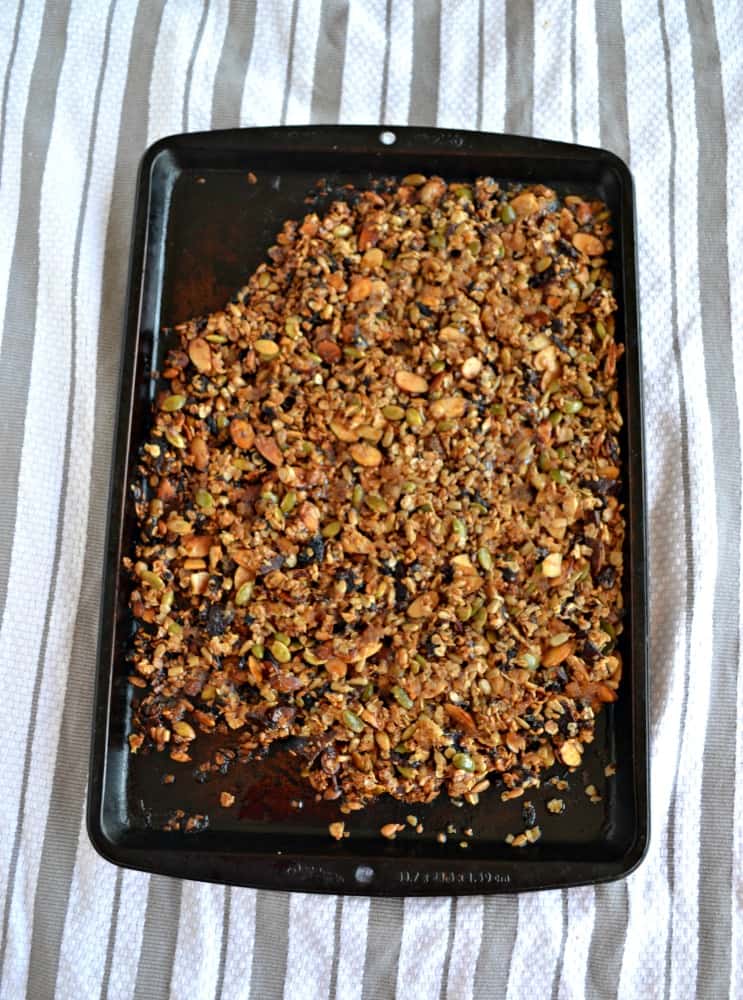 Bacon Granola is filled with sunflower seeds, flax seeds, oats, nuts, and bacon!