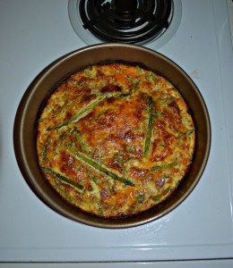 Make an easy and delicious dinner with this Crustless Quiche with Asparagus, Kielbasa, and Peppers