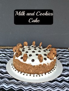 This Milk and Cookies Cake would bit a hit at any party!