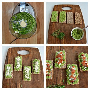 Step by step instructions on how to make these Spring Pea and Green Onion Crostini that's prefect for any occasion