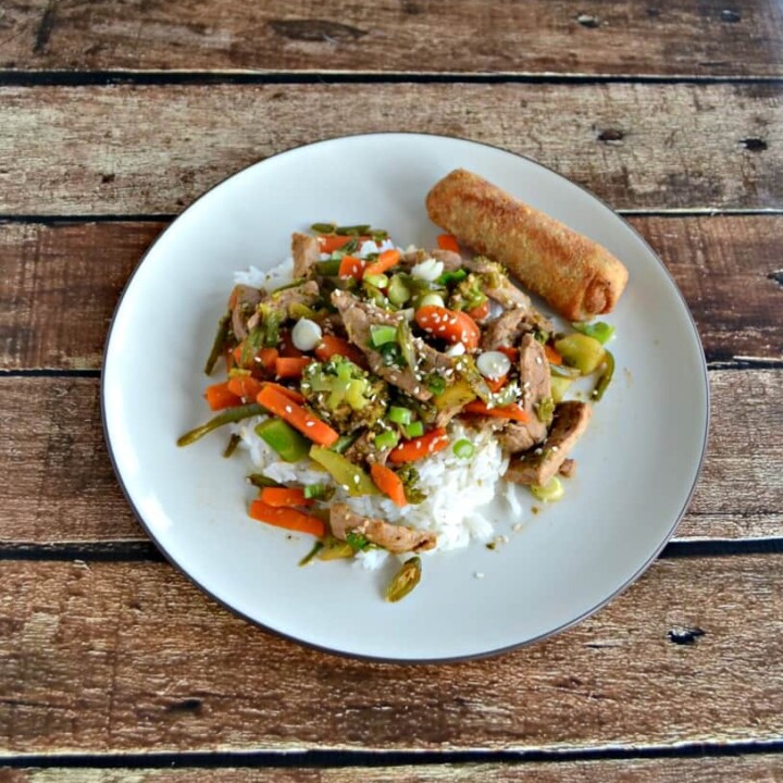 Love the flavors and colors in this easy Sweet and Spicy Pork Stir Fry recipe
