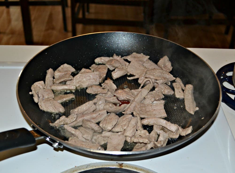 Slice pork thin to make a deilcious Sweet and Spicy Pork Stir Fry