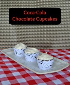 These Coca-Cola Cupcakes with sheet music liners are a fun way to Share a Song with Coke!