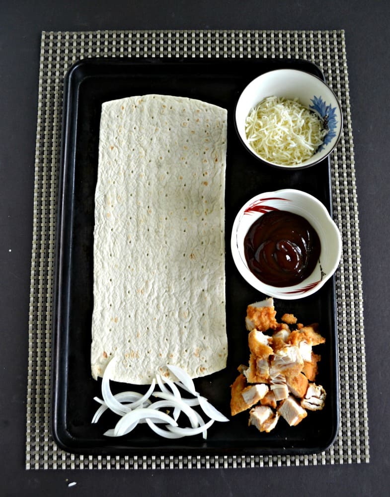 Everything you need to make BBQ Chicken Flatbread Pizza