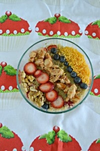 BBQ Chicken Quinoa Salad with Berries, Nuts, and Cheese
