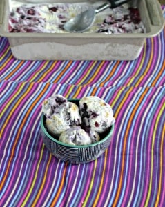 Blueberry Graham Cracker Ice Cream is a delicious combination of blueberry swirl in a creamy vanilla and graham cracker ice cream!