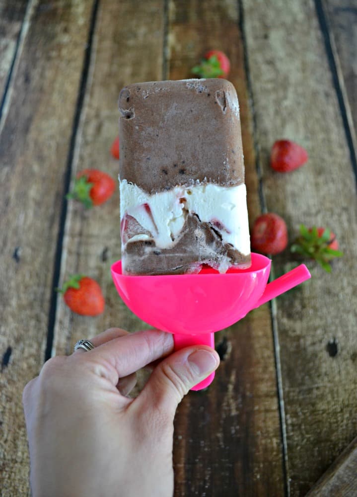 Who wants a lick of my Chocolate Covered Strawberry Pudding Pops? With just a handful of ingredients they are super easy to make!