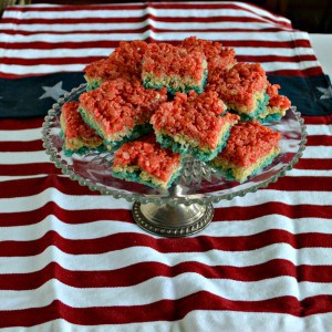 Red, White, and Blue Rice Krispies Treats