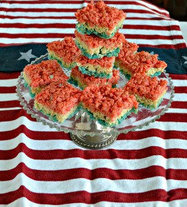 These Red, White, and Blue Rice Krispies Treats take just minutes to make and eat!