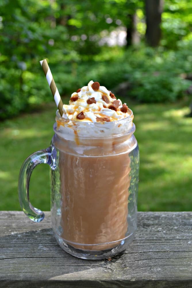 This Salted Caramel Iced Coffee is perfect for summer