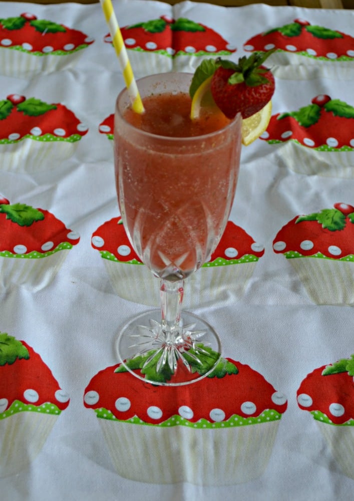 Frozen Strawberry Lemonade Moscato Punch is the perfect summer sipper