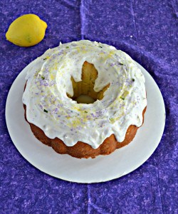 Bite into this tasty Lemon Lavender Cake with fresh lemon frosting and sprinkles!