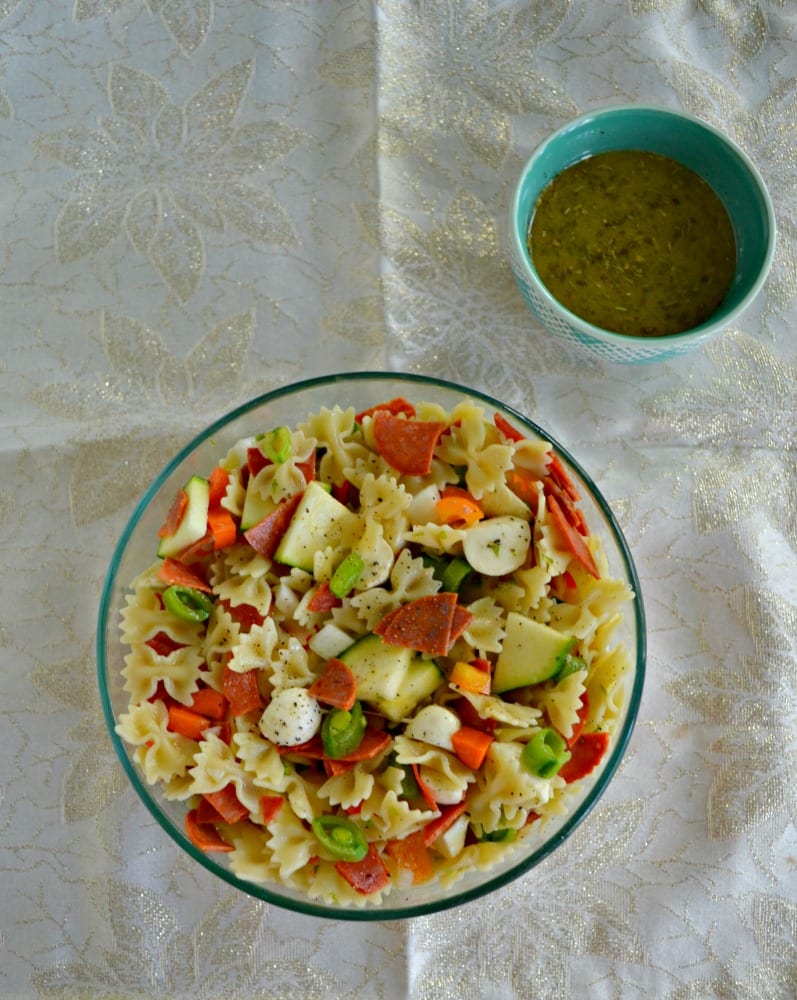 Summer is here and this Pasta Salad with Green Tea Vinaigrette is the perfect BBQ side dish!