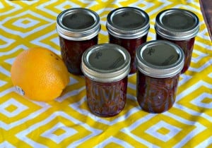 Blood and Sand Jam, named after the cocktail, is a delicious combination of oranges and cherries. It's great on toast or served over cream cheese with crackers.