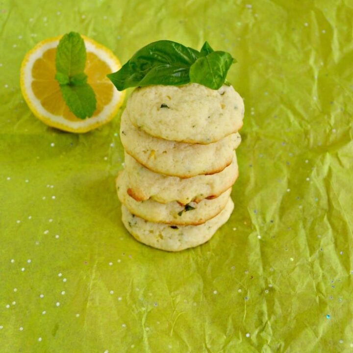 Lemon Basil Cookies with Mint