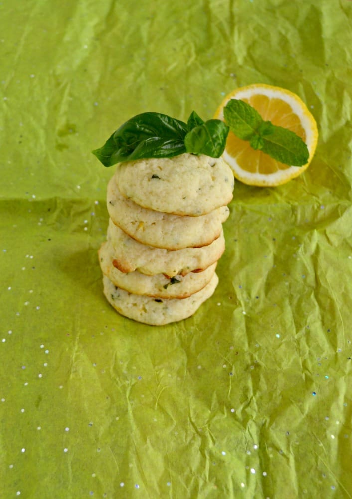 Love these summertime Lemon Basil Cookies with Mint