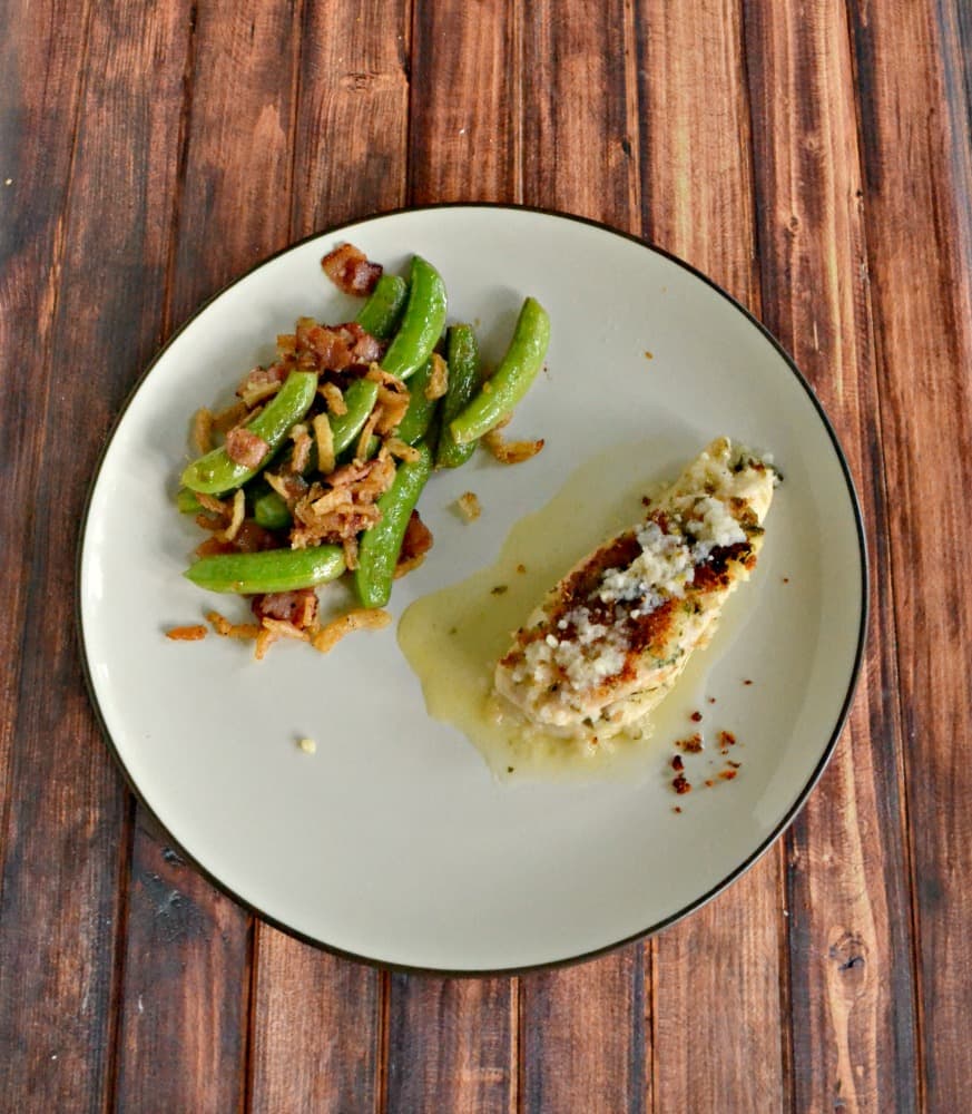 Even the kids will love these Peas with Bacon and Crispy Onions!